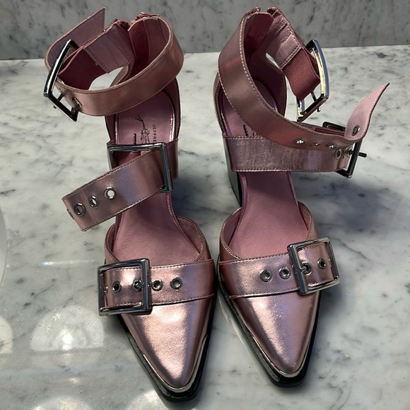Free People Jeffrey Campbell Leather Hendrix Heels in Pink Size 6 NEW R… - Picture 4 of 16